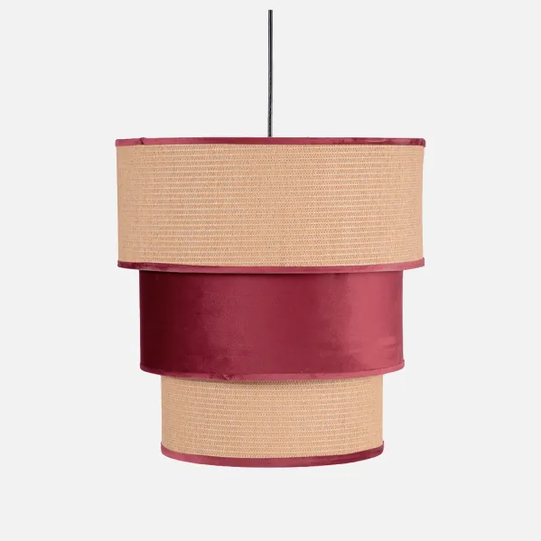 Pingente 3 Lampshades Lucio1xe27 Vinho Tinto Reg X 37d
