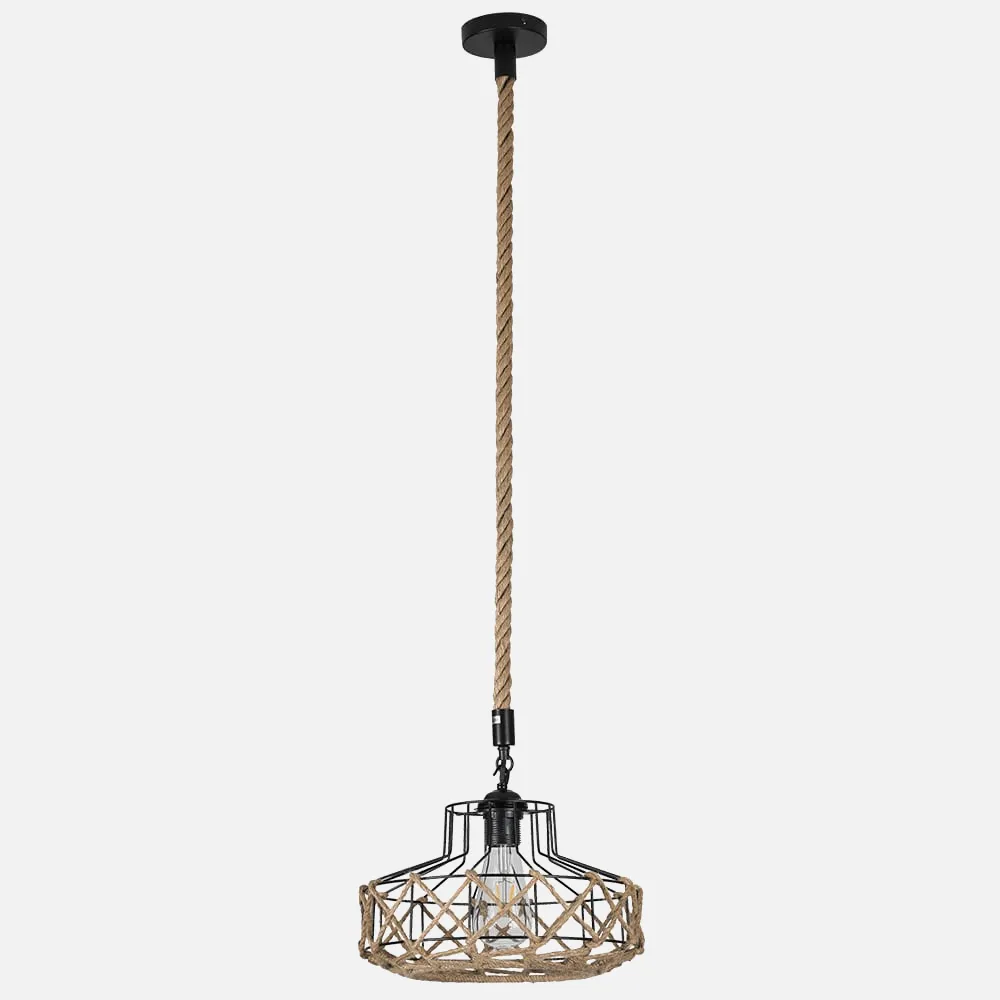 Colgante Yute 1xe27 Cuerda Regx30d