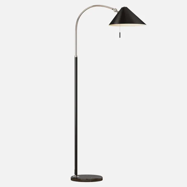 Império 1xe27 Preto 167x30x85 Cm Suporte de chão