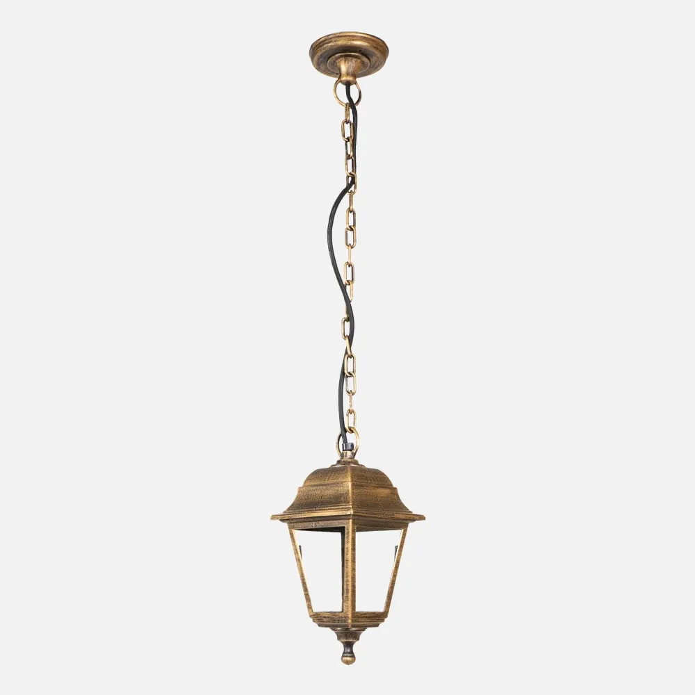 125891016 - Colgante Exterior Albahaca 1xe27 Oro Viejo Ip44 Policarbonato Regx15x15 Cm