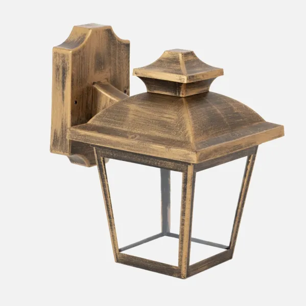Outdoor wall light Maca 1xe27 Old gold IP44 Polycarbonate 24,5x17x22,3 Cm