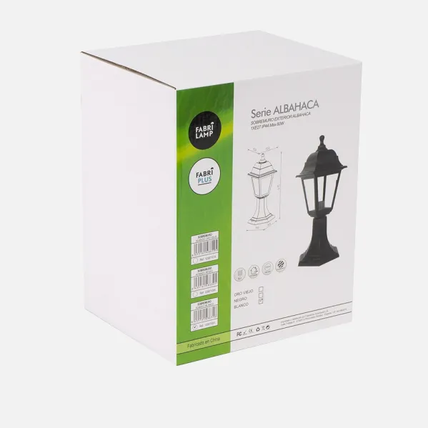 Sobremuro Exterior Albahaca 1xe27 Oro Viejo Ip44 Policarbonato 41,5x16,5d