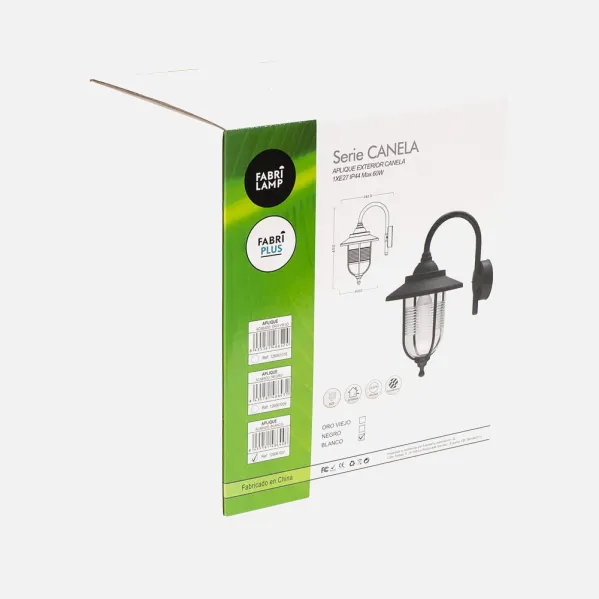 Aplique Exterior Canela 1xe27 Blanco Ip44 Policarbonato 45,2x25,2x34,2 Cm
