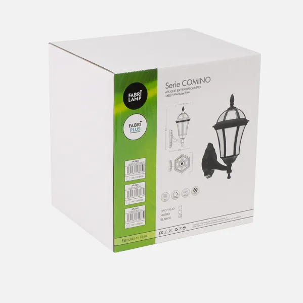 Outdoor wall light Comino 1xe27 White IP44 Polycarbonate 41,1x17x6x23,8 Cm
