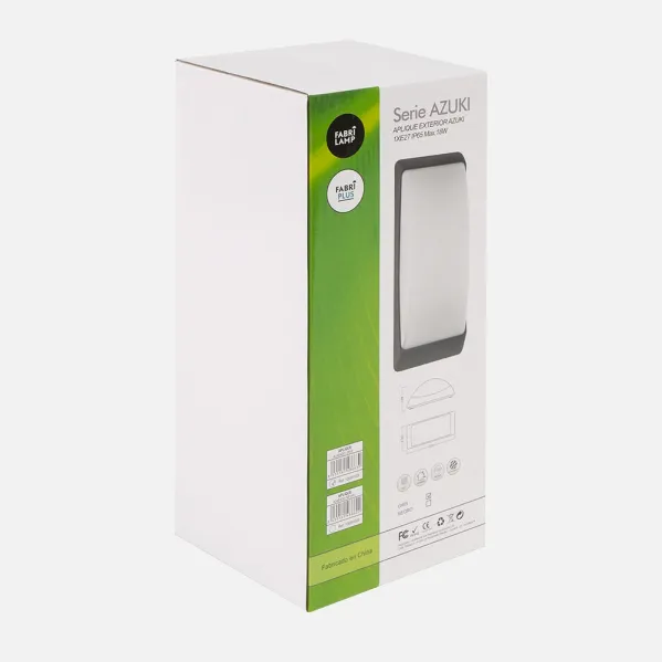 Aplique Exterior Azuki 1xe27 Gris Ip65 Policarbonato   12,9x32x13 Cm