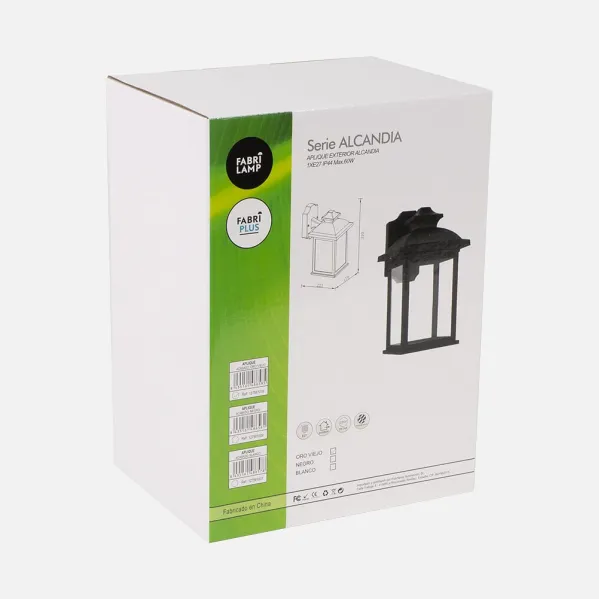 Outdoor wall light Alcandia 1xe27 Black IP44 Polycarbonate 31x17x22,3 Cm