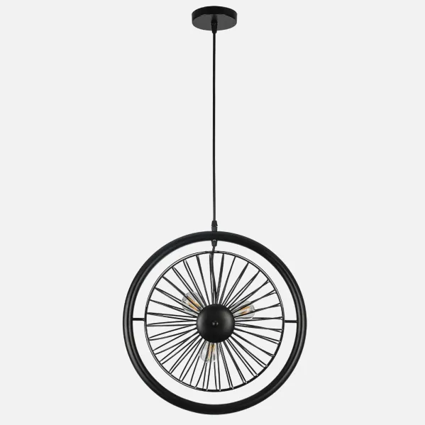 Ganga Pendant 3xe27 Preto Regx39x39 Cm