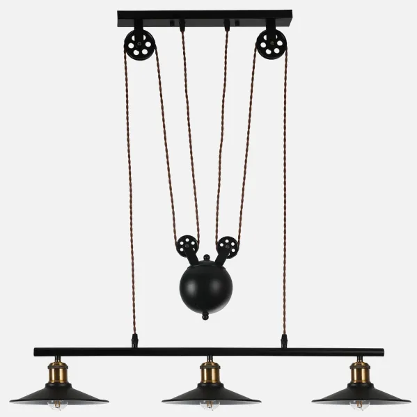 Triguero Pendant 3xe27 Preto Regx22x88 Cm