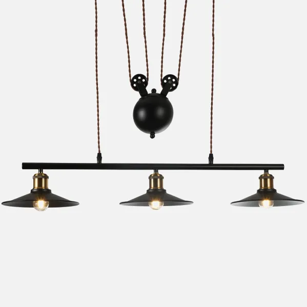 Triguero Pendant 3xe27 Preto Regx22x88 Cm