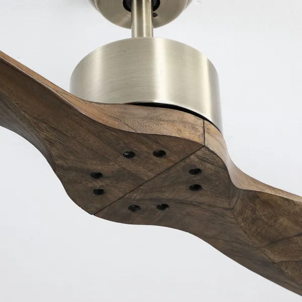 Fan Dc Leste Leather 2 Blades Oak Unlit 5 Speed Remote Timer 132d