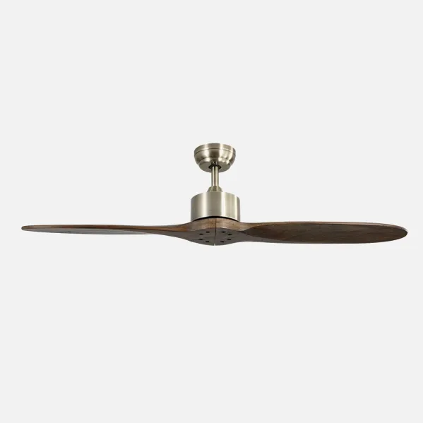 Ventilador Dc Leste Cuero 2 Aspas Roble Sin Luz 5 Velocidades Remoto Temporizador 132d