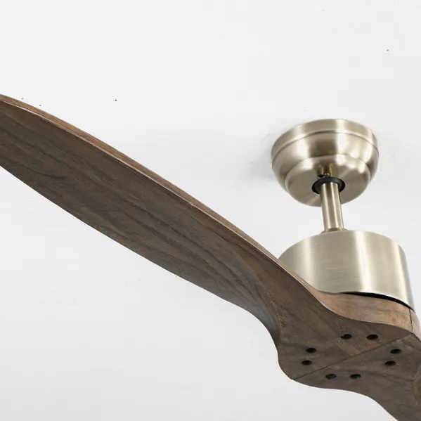 Fan Dc Leste Leather 2 Blades Oak Unlit 5 Speed Remote Timer 132d
