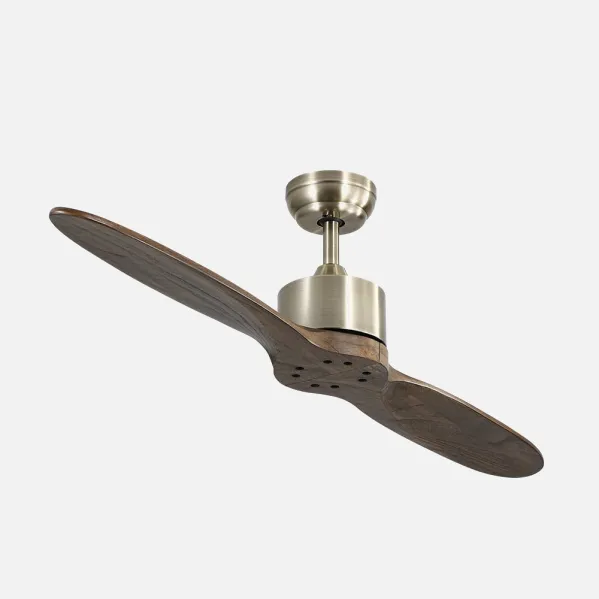Fan Dc Leste Leather 2 Blades Oak Unlit 5 Speed Remote Timer 132d