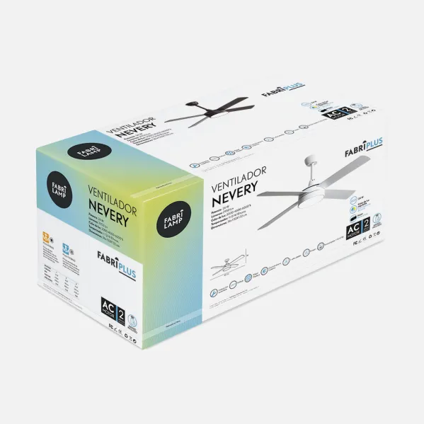 Ventilador Dc Nevery 26w Blanco 4aspas Blanco/haya 122d 2950lm 3000k,4000k,6000k Remoto-temporizador-memoria 24