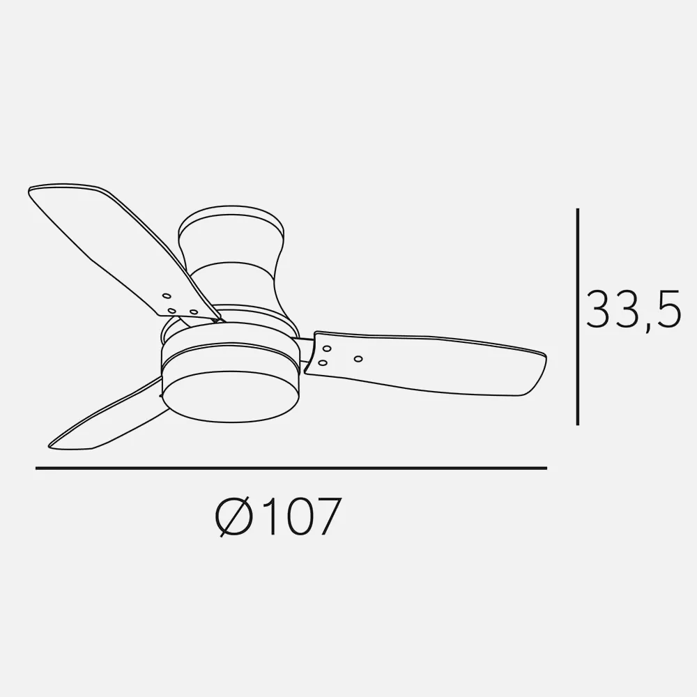 Ventilador Buran Blanco 2xe27 33,5x107d 3aspas Control Remoto