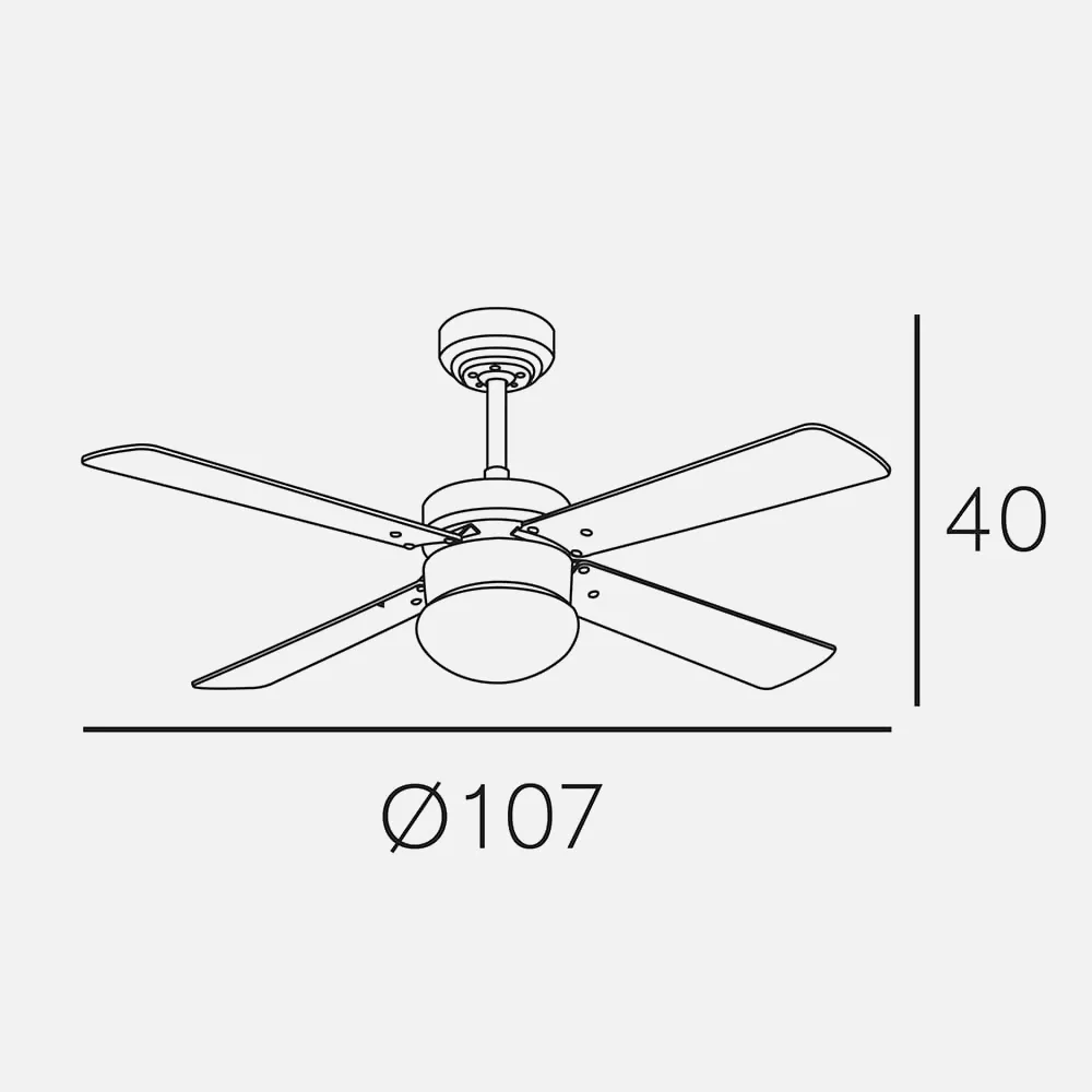 Ventilador Blanco Tramontana 4 Aspas Blancas 2xe27 40x107 D