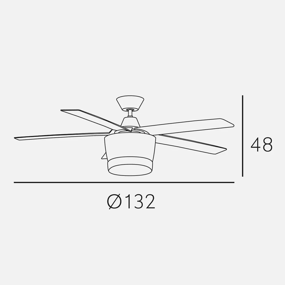 Ventilador Bali 48w 4000k Cromo 5 Aspas 48x132d 3840lm C/ Remoto