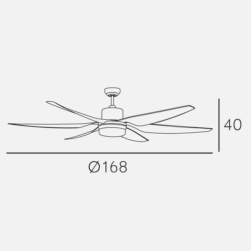 Ventilador Xl Levante 18w 4000k Niquel 6 Aspas Pl Ata 168 D 1800lm C/remoto