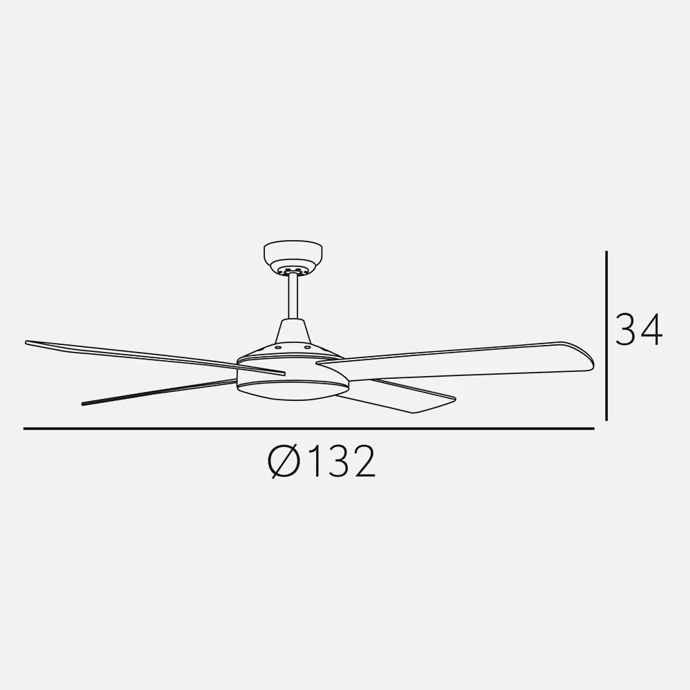 Ventilador Ostro Niquel 4 Aspas Plata 34x 132  C/remoto