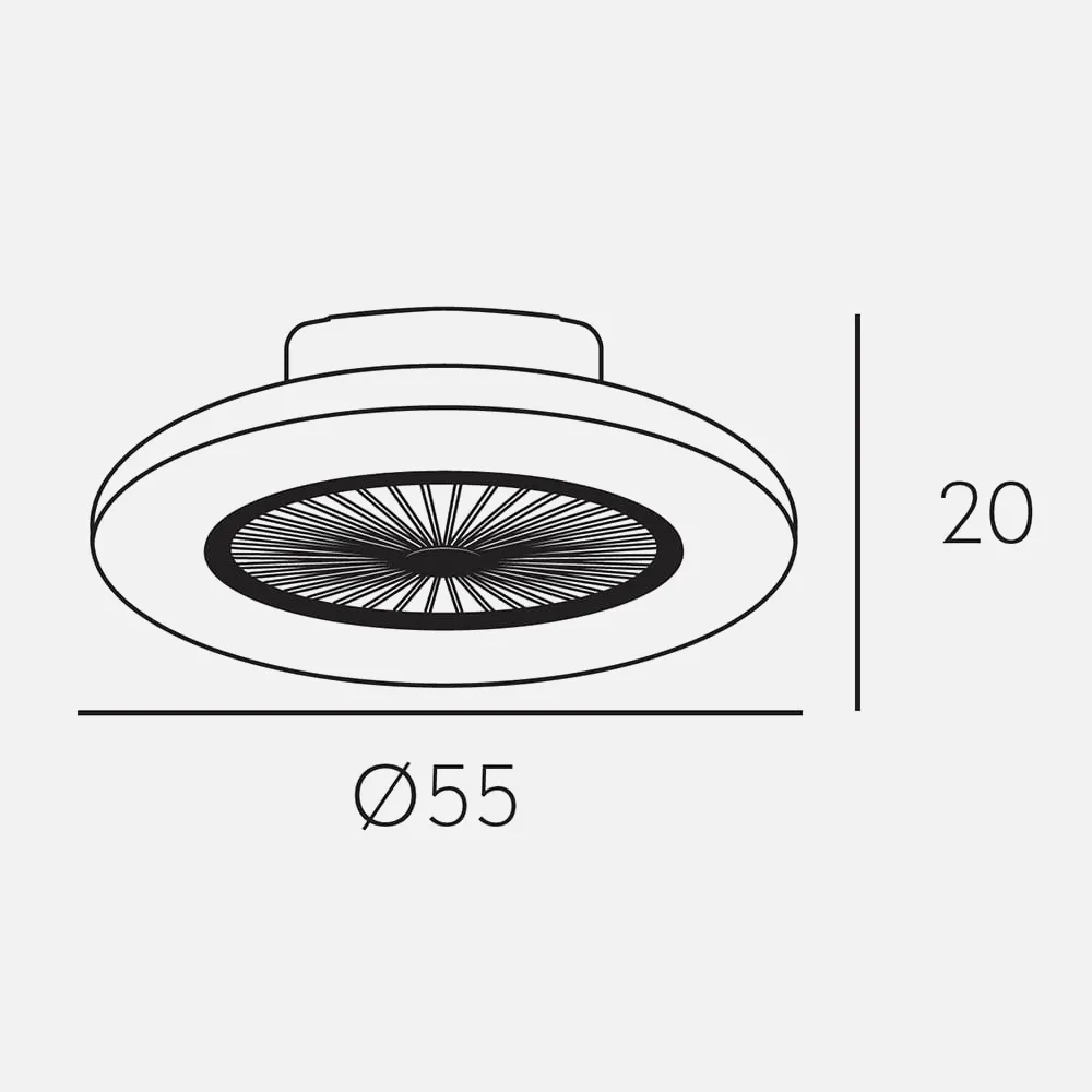 Ventilador Raki 80w Plata 6400lm (3000k, 4000k, 6000k) Intensidad Regulable 55 D