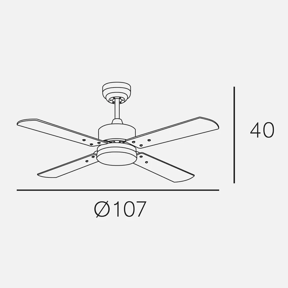 Ventilador Dc Cuero Karaburu 4 Aspas Cerezo 40x107 D