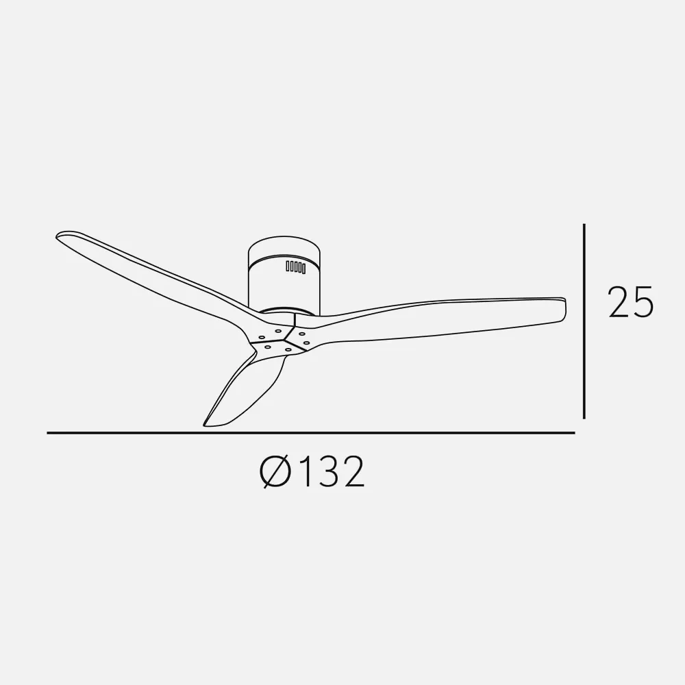 Ventilador Dc Aguilon Marron 3 Aspas Roble 6 Velocidades Sin Luz Remoto Y Temporiz.132d