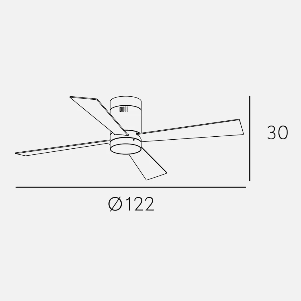 Ventilador 18w Barine Marron 4 Aspas Haya/marro   N 3 Velocid. C/remoto Temporizador 122 D