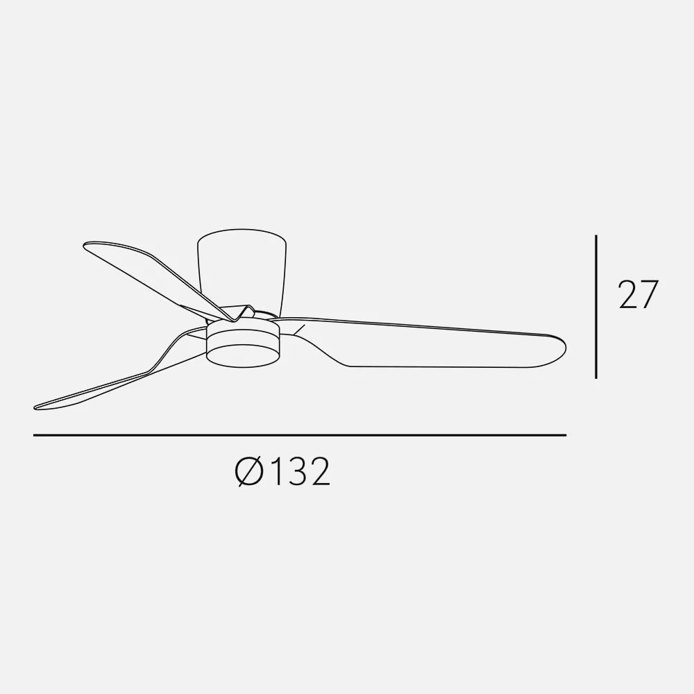 Ventilad 18w Dc Kochi Blanco 3 Aspas Blancas 6 Veloc. 3000k, 4000k, 6000k C/remoto Y Temporizador 132 D
