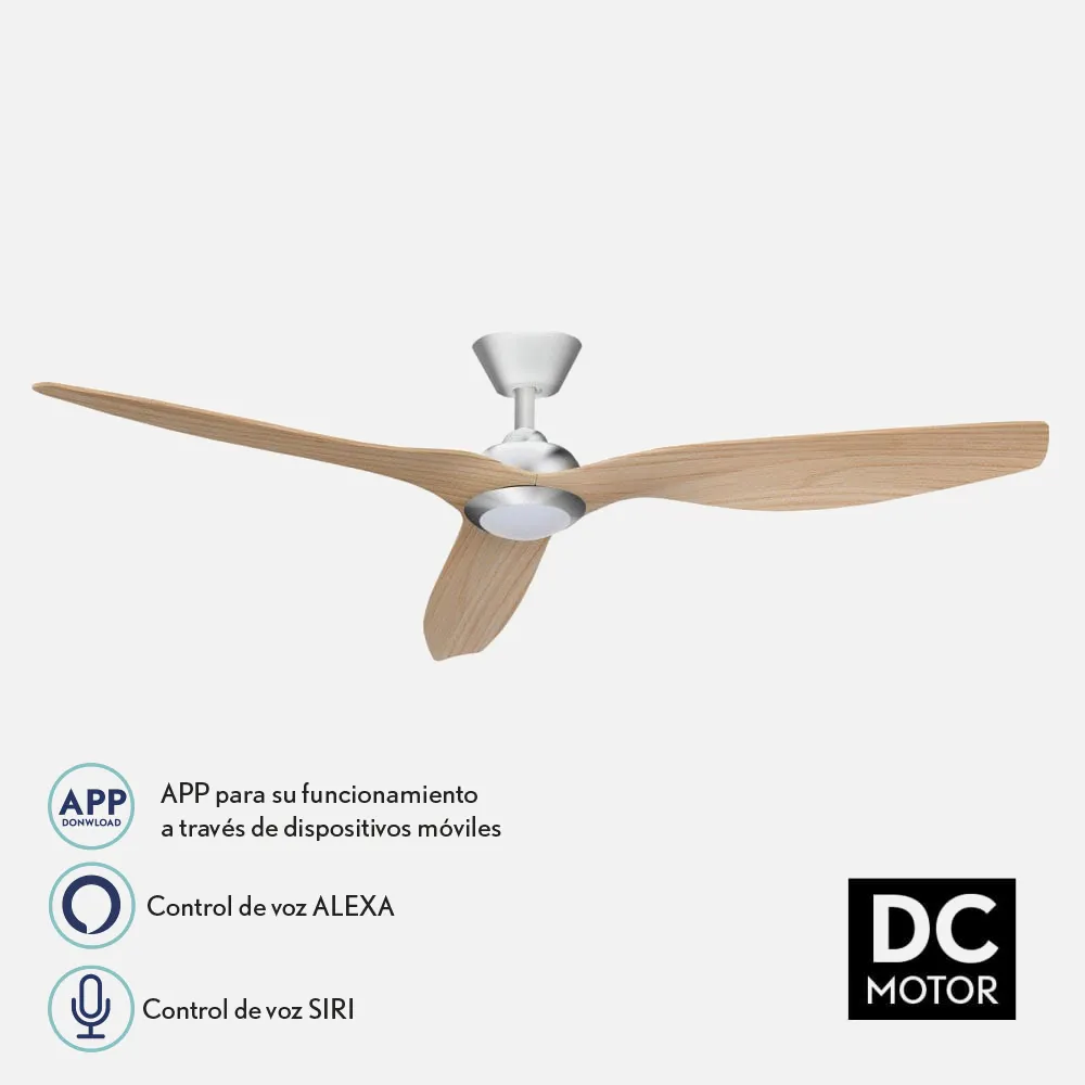 Ventilador 15w 4000k Niq/haya Delfos 3 Aspas Abs Comp.alexa Y Siri 132dx32 C.remoto