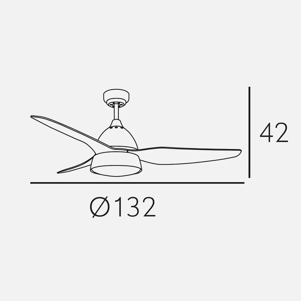 Ventilador Dc Autan Blanco 2xe27 44x132d Control  Remoto