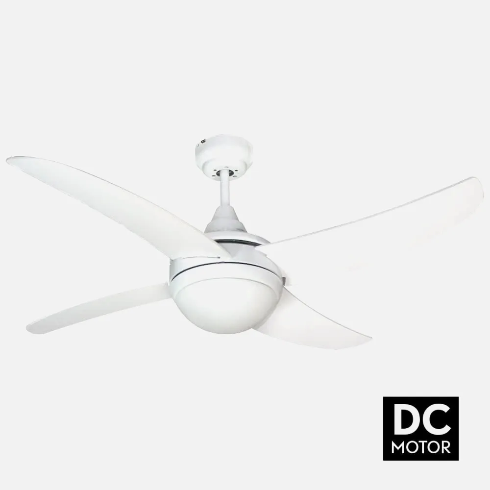 Ventilador Dc Blanco Osiris 4 Aspas Blancas 2xe27  45x116d Contro Remoto