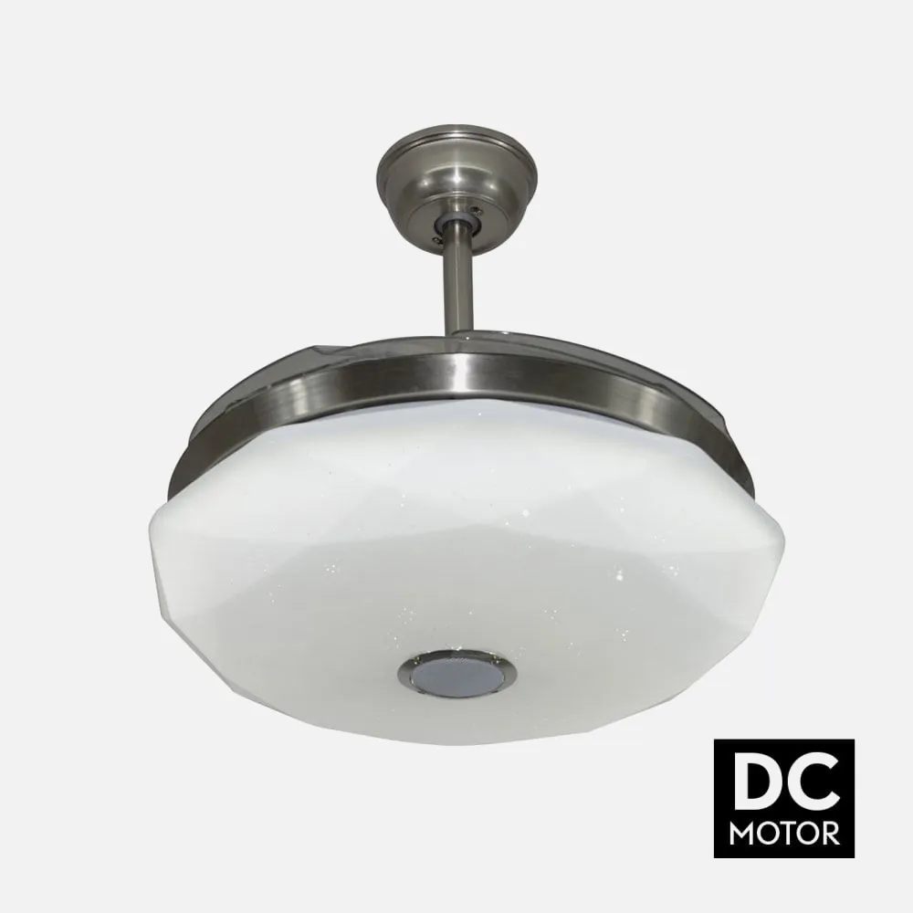 Ventilador Dc Rgb 72w 3000-4000-6500k Jazz Blanco 4 Asp.metac.transp 7200lm 40/50x50/107 Controlremoto