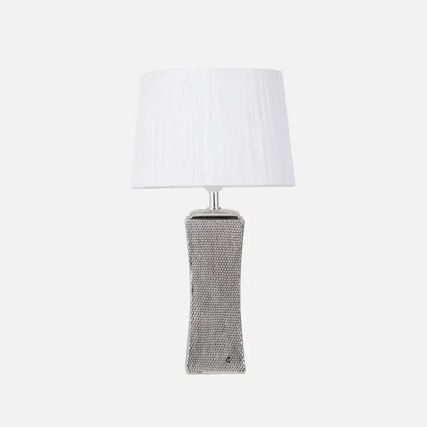 Table lamp Ceramic Saint Stick 1xe27 Silver Brightness C/pant White 50.5x28x28 Cm