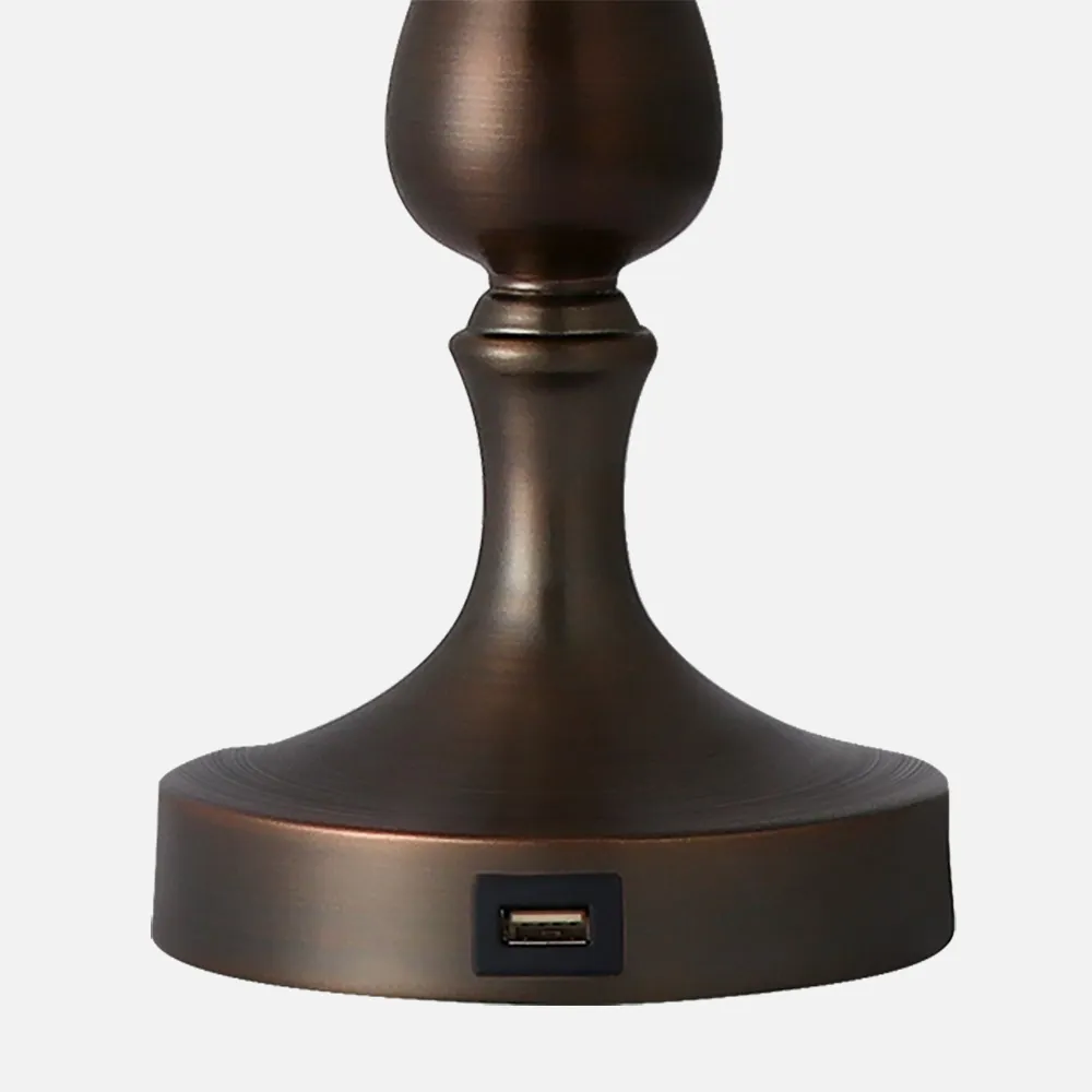 Sobremesa Khalifa1xe27 Marron 60´5x28x28 Cm Puerto Usb