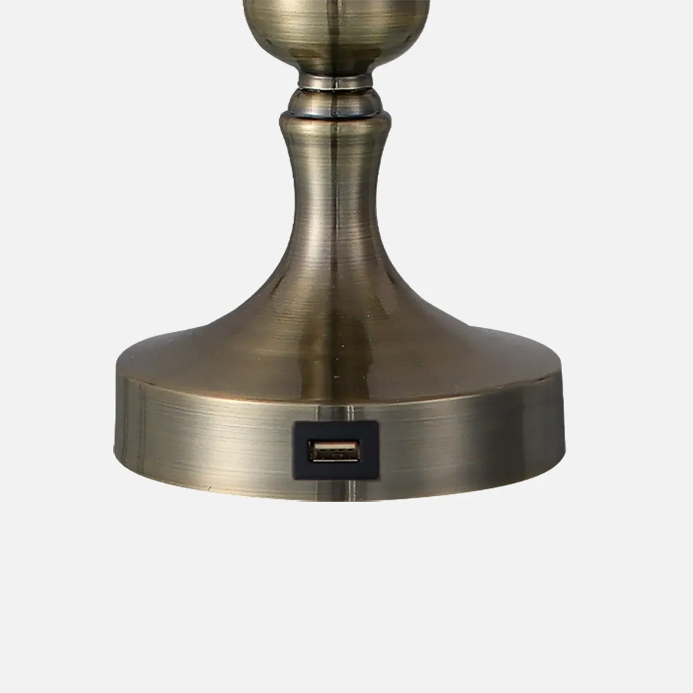 Sobremesa Khalifa 1xe27 Cuero 60´5x28x28 Cm Puerto Usb