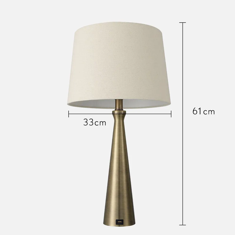 Sobremesa Pearl 1xe27 Cuero 61x33x33 Cm Puerto Usb
