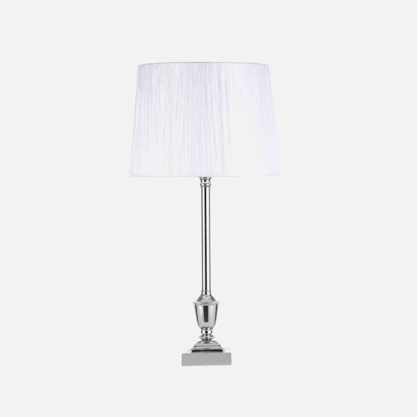 Sobremesa Roble 1xe27 Cromo C/pant Blanca 60.5x30x30 Cm