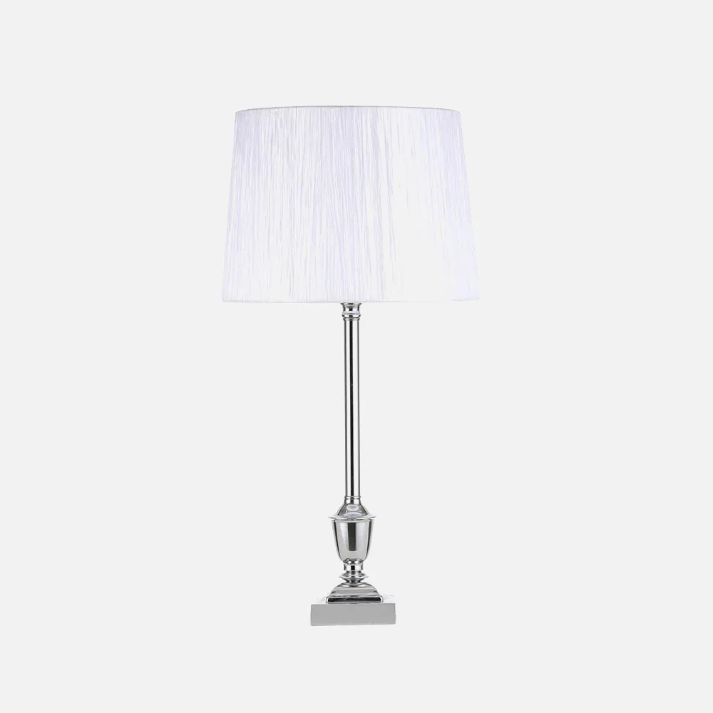Sobremesa Roble 1xe27 Cromo C/pant Blanca 60.5x30x30 Cm