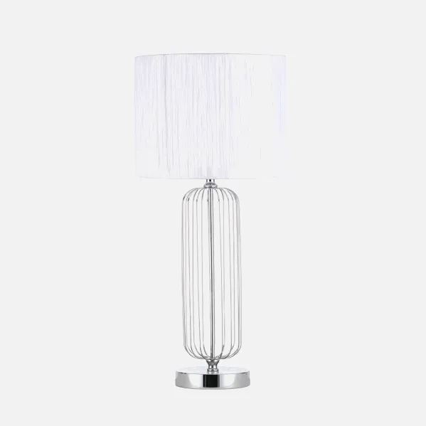 Sobremesa Mansonia 1xe27 Cromo C/pant Blanca  66x30x30 Cm