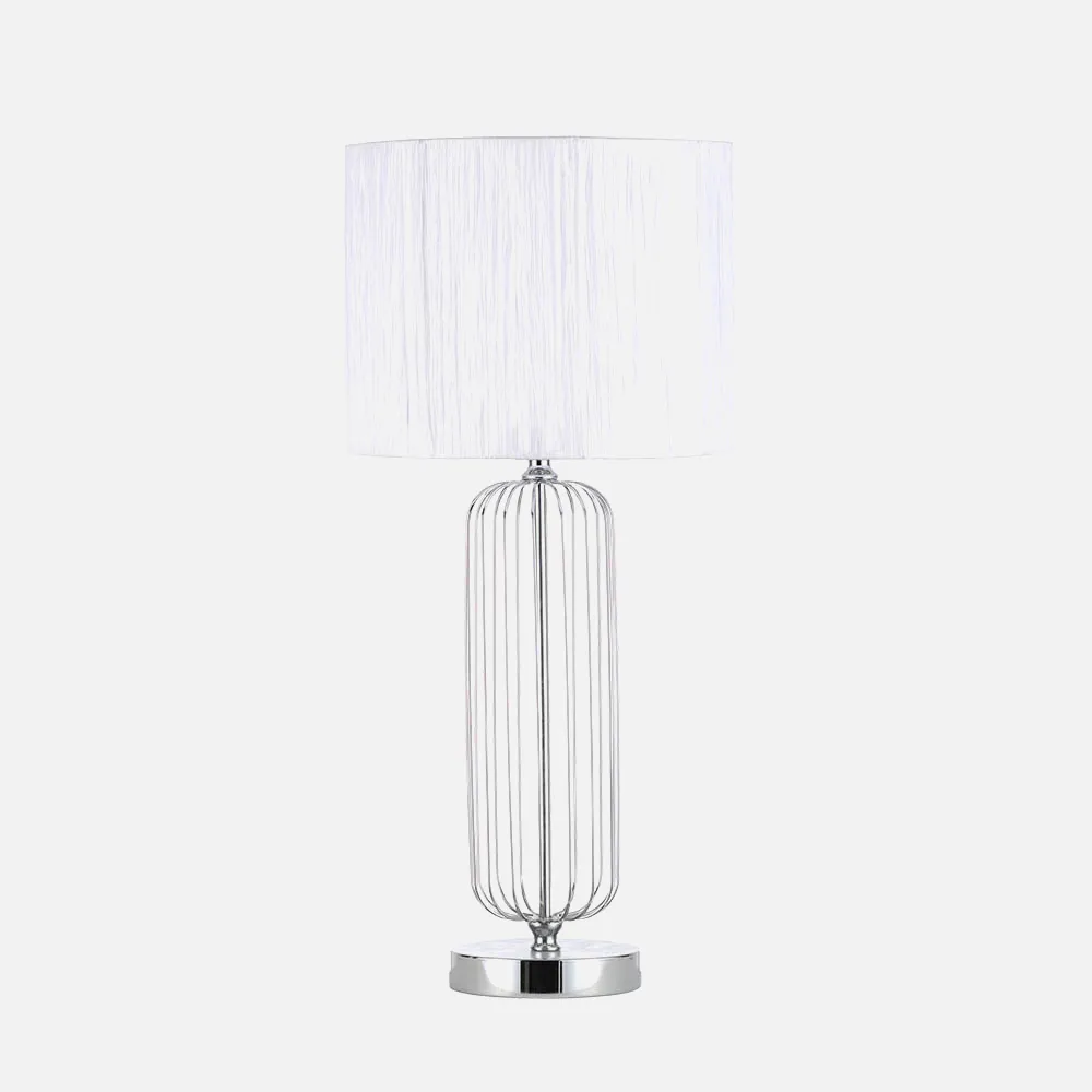 Sobremesa Mansonia 1xe27 Cromo C/pant Blanca  66x30x30 Cm