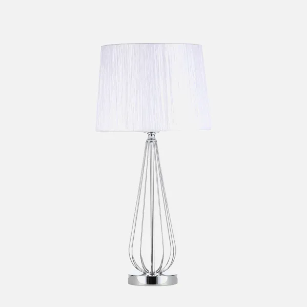 Sobremesa Robina 1xe27 Cromo C/pant Blanca  62x30x30 Cm