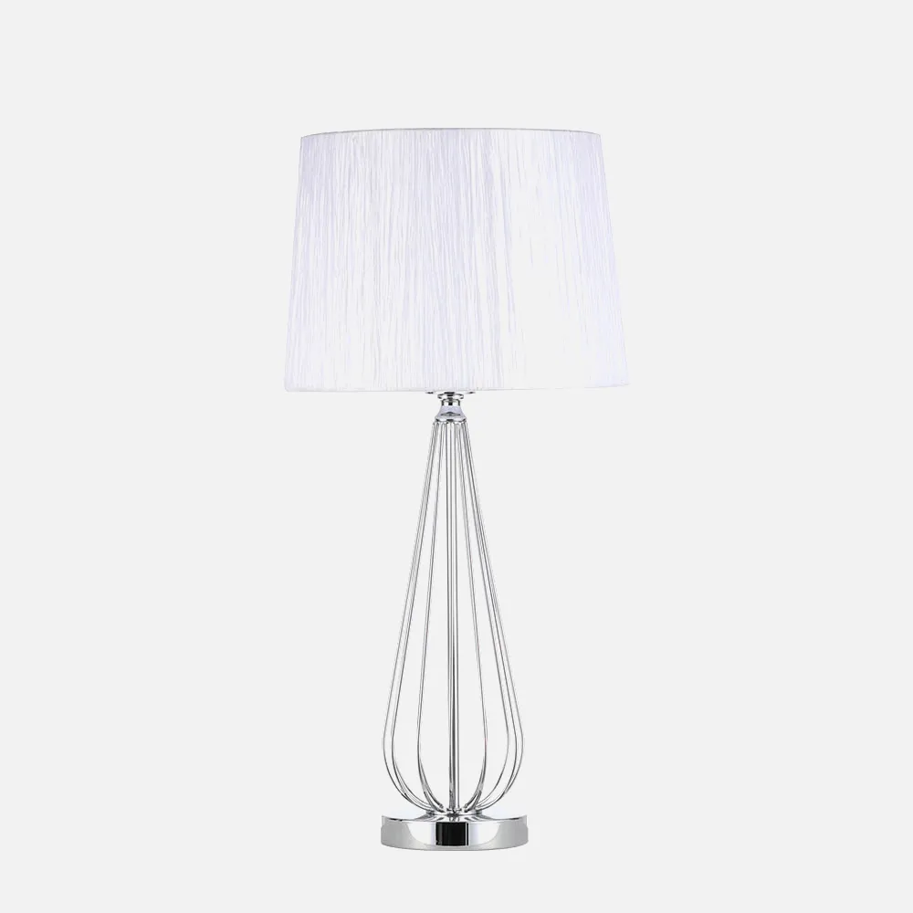 Sobremesa Robina 1xe27 Cromo C/pant Blanca  62x30x30 Cm