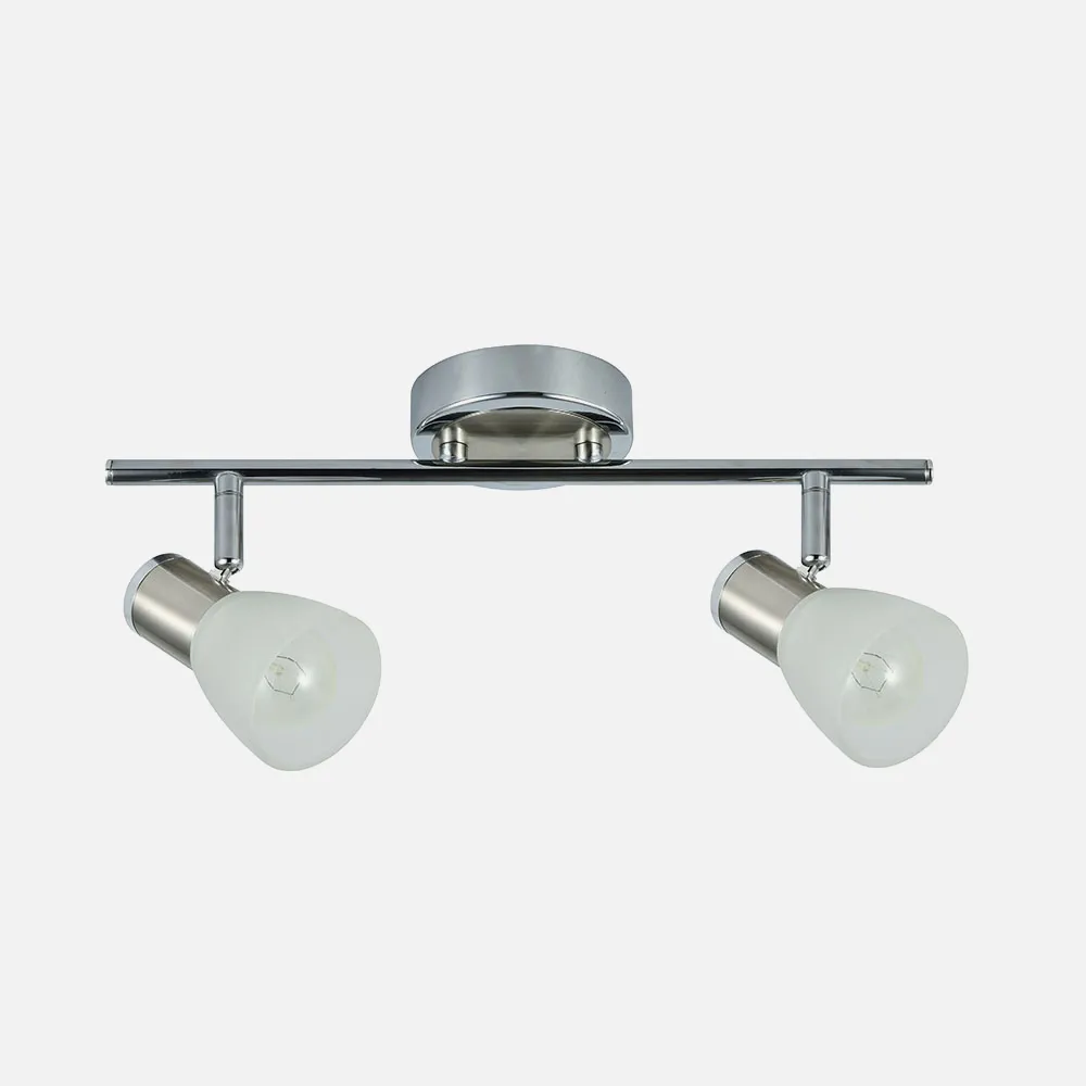 141992020 - Regleta Cholo 2xe14 Cromo/niquel  16x36,5x10 Cm