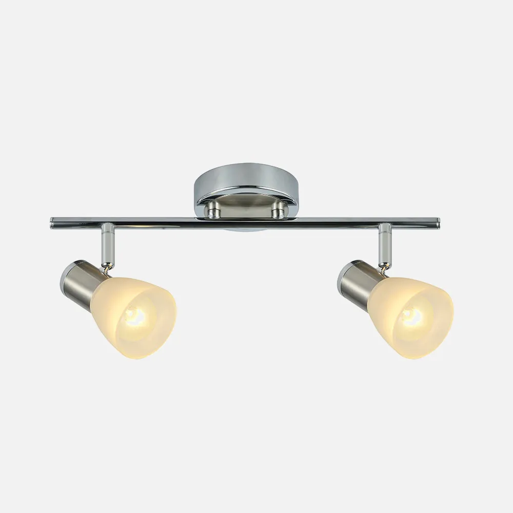 Regleta Cholo Cromo/niquel 40w 2xe14