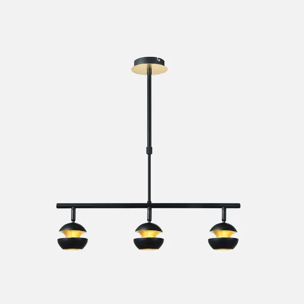 Pendant light Beethoven Black/gold 3xgu10