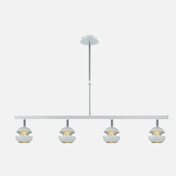 Pendant light Beethoven White/silver 4xgu10