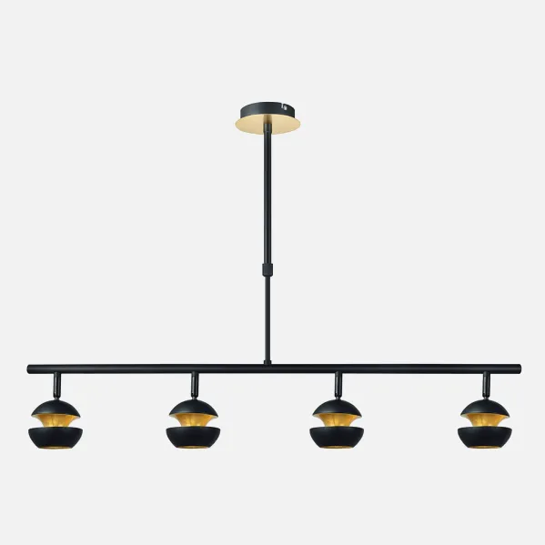 Pendant light Beethoven Black/gold 4xgu10