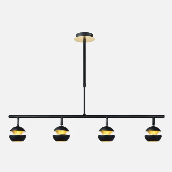 Pendant light Beethoven Black/gold 4xgu10