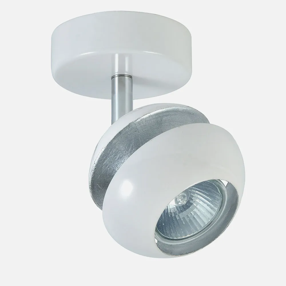 142081001 - Spotlight Beethoven 1xgu10 White/silver 14x13x8,5 Cm