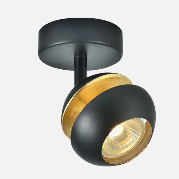 Spotlight Beethoven 1xgu10 Black/gold  14x13x8,5 Cm